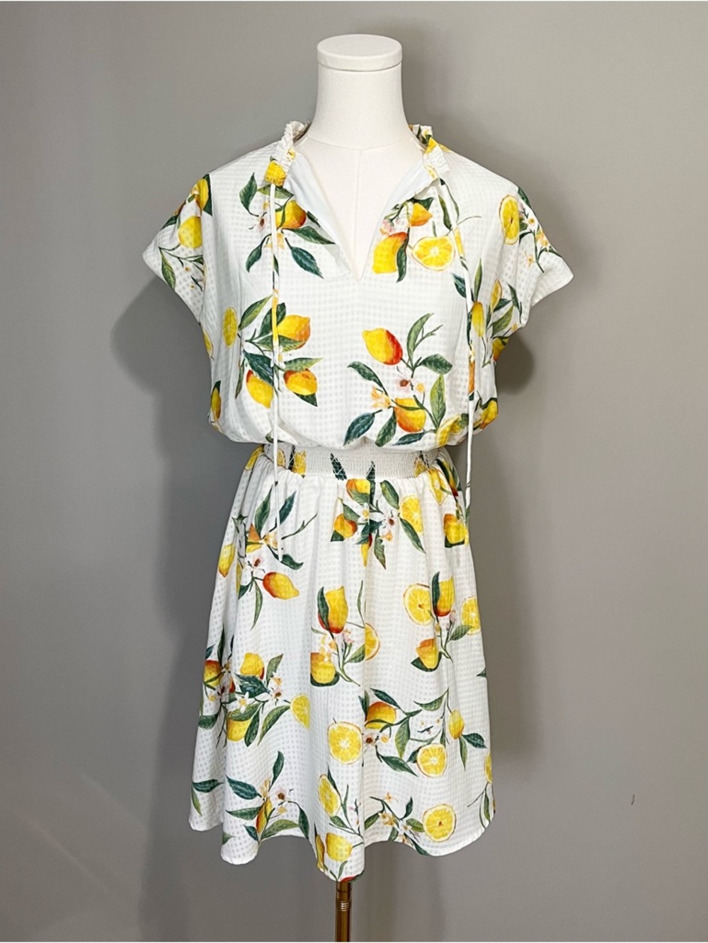 Ophelia Roe Lemon Print Dress Size S